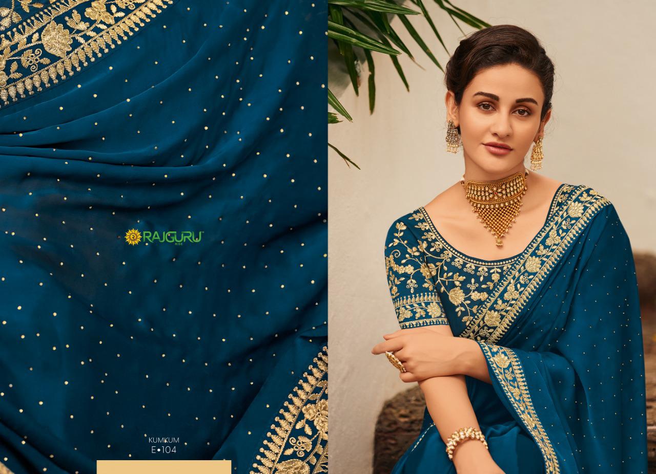 Rajguru Presents Kumkum Beautiful Designer Party'wear Satin Silk Sarees Catalogue Wholesaler