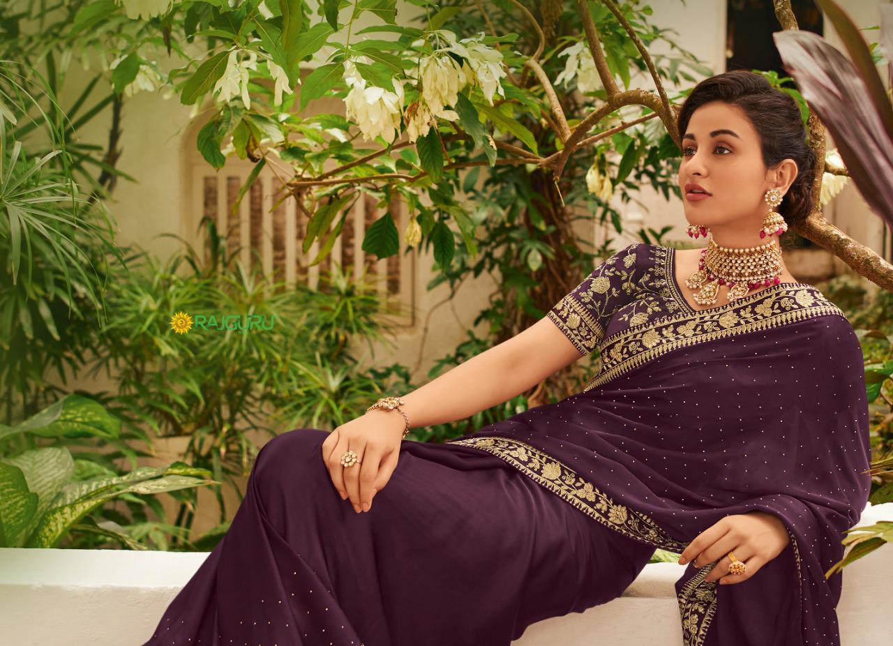 Rajguru Presents Kumkum Beautiful Designer Party'wear Satin Silk Sarees Catalogue Wholesaler