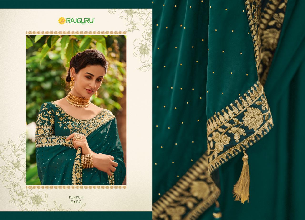 Rajguru Presents Kumkum Beautiful Designer Party'wear Satin Silk Sarees Catalogue Wholesaler