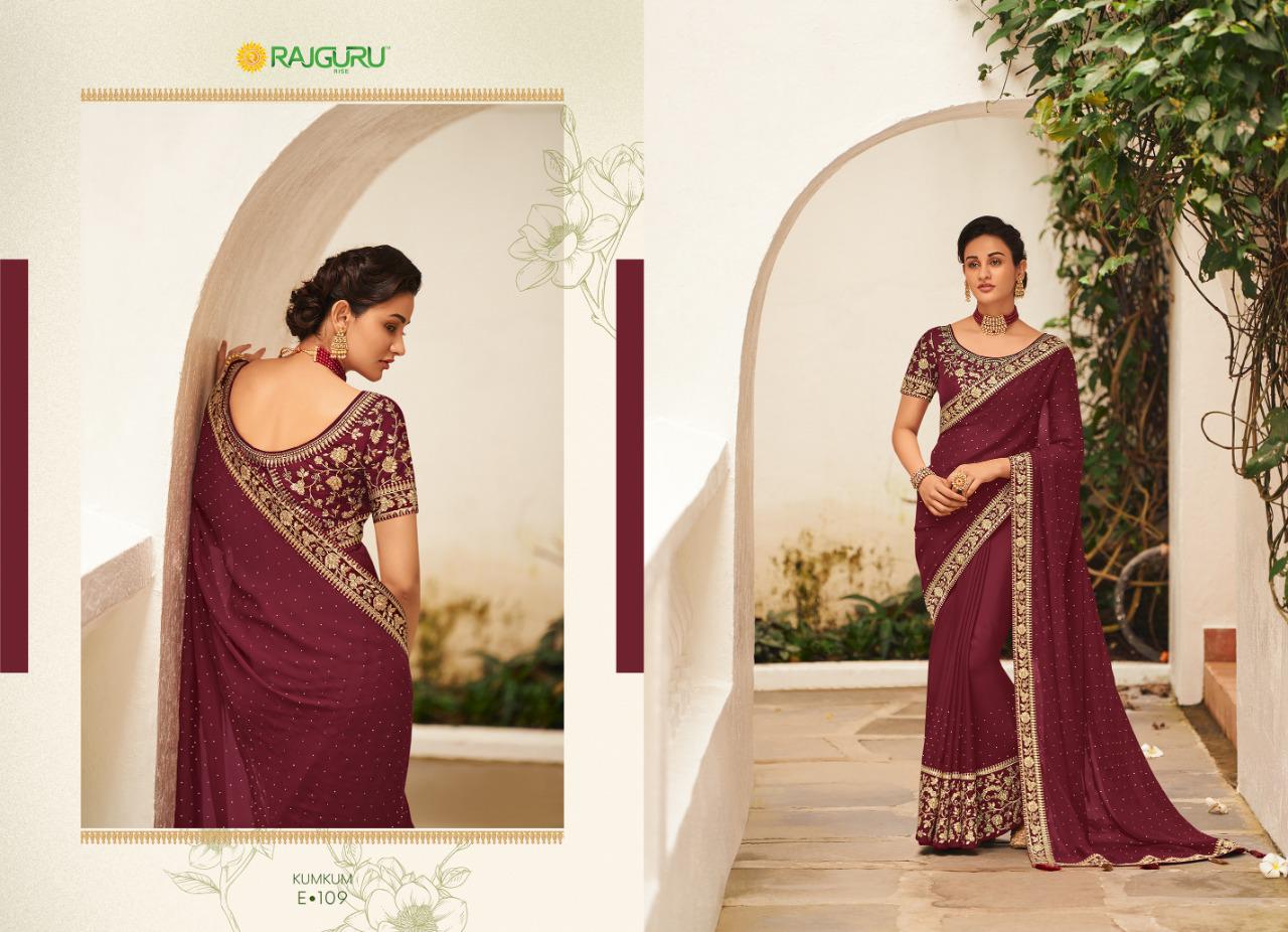 Rajguru Presents Kumkum Beautiful Designer Party'wear Satin Silk Sarees Catalogue Wholesaler