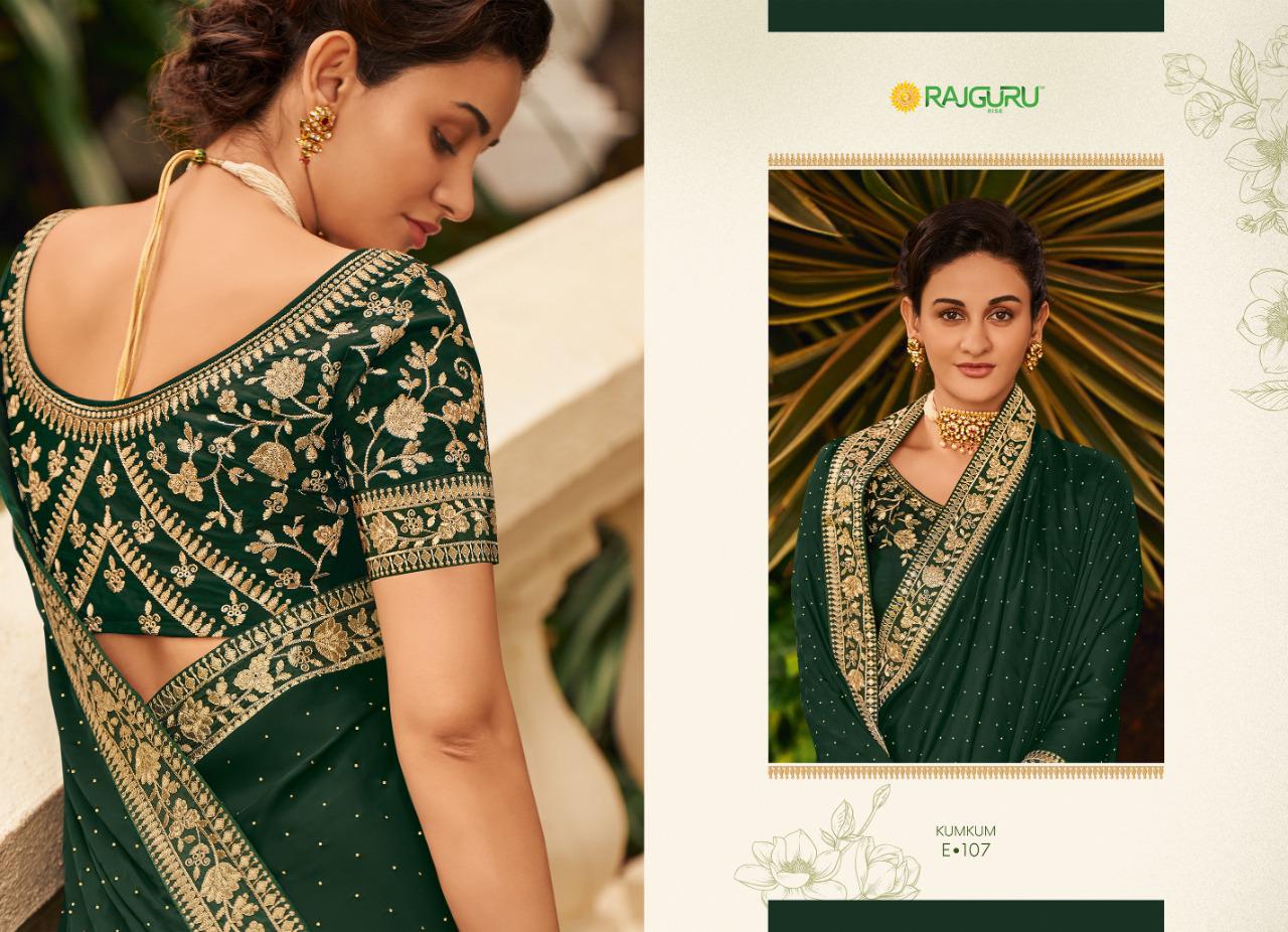 Rajguru Presents Kumkum Beautiful Designer Party'wear Satin Silk Sarees Catalogue Wholesaler
