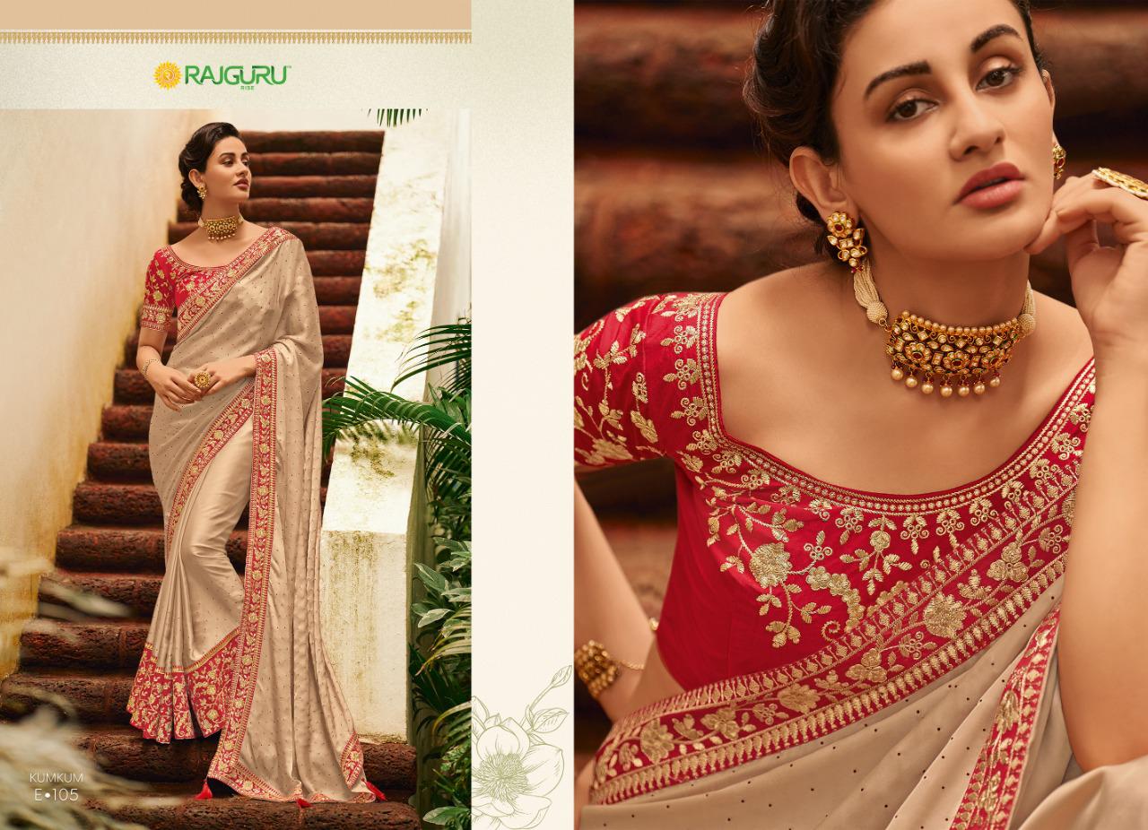 Rajguru Presents Kumkum Beautiful Designer Party'wear Satin Silk Sarees Catalogue Wholesaler