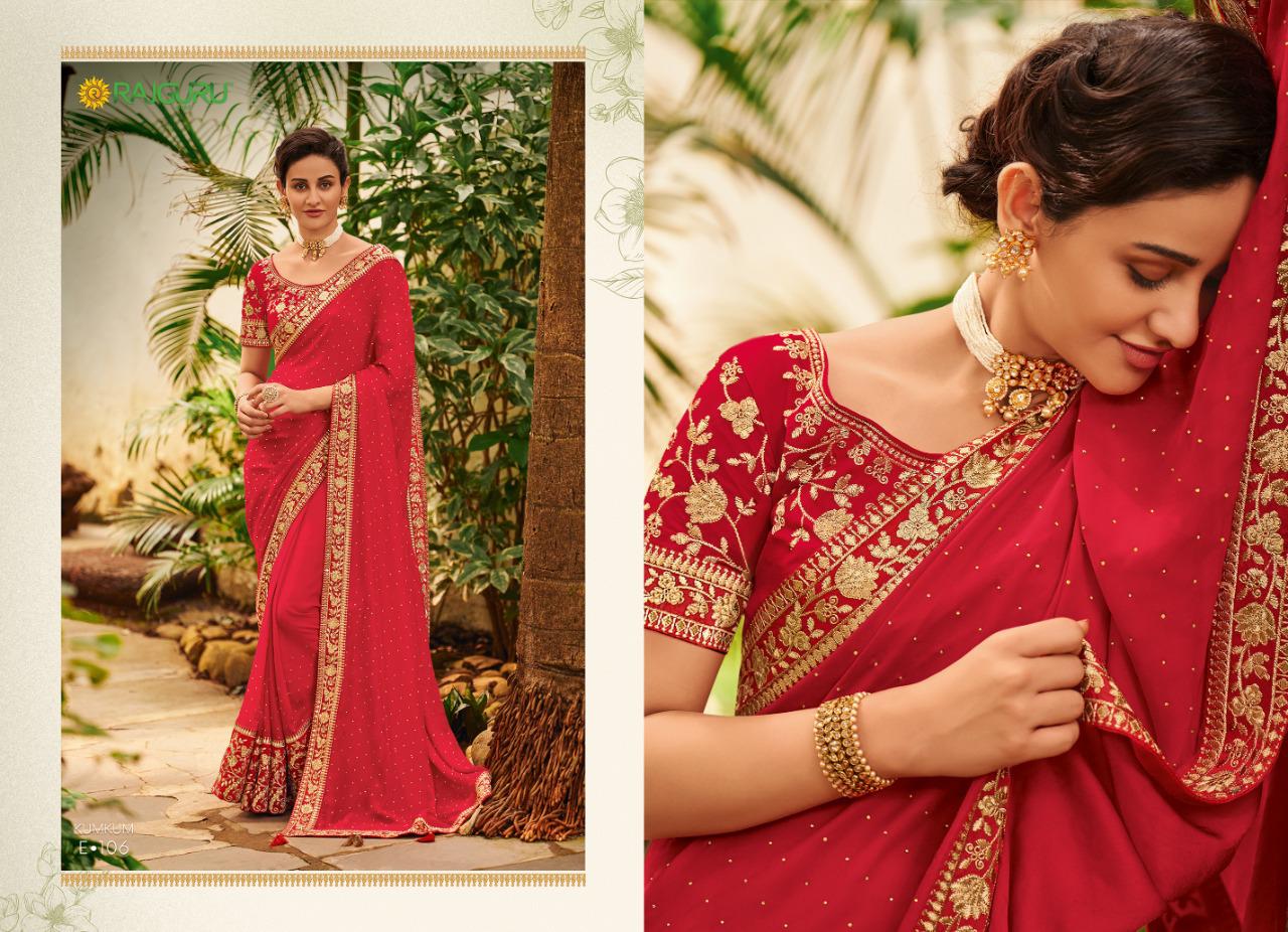 Rajguru Presents Kumkum Beautiful Designer Party'wear Satin Silk Sarees Catalogue Wholesaler