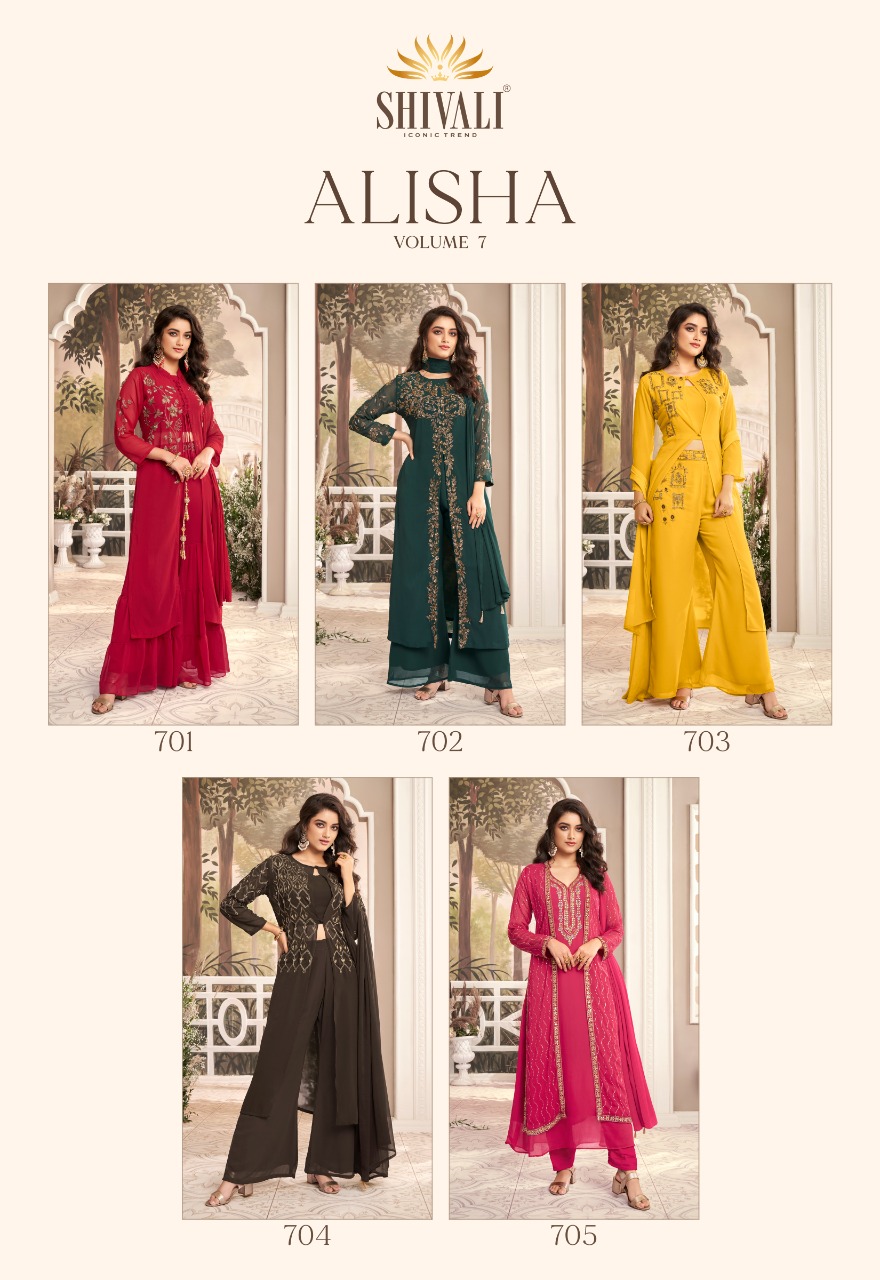 Shivali Presents Alisha Vol-7 Exclusive Designer Party Wear Fashionable Readymade Collection At Wholesale Prices