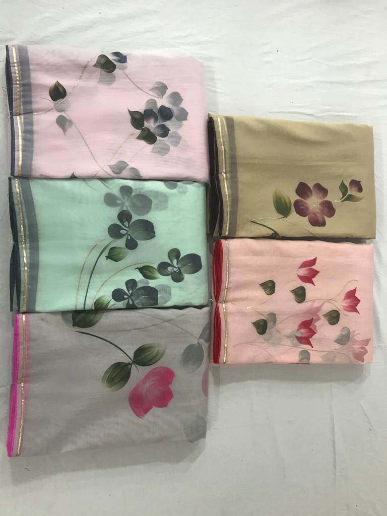 Lt Sarees Presents Pochika Soft Organza Silk With Floral Printed Sarees Wholesaler