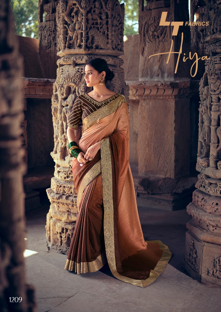 Lt Sarees Presents Hiya Beautiful Vichitra Silk Simple Elegant Looks Heavy Blouse Concept Sarees Catalogue Wholesaler