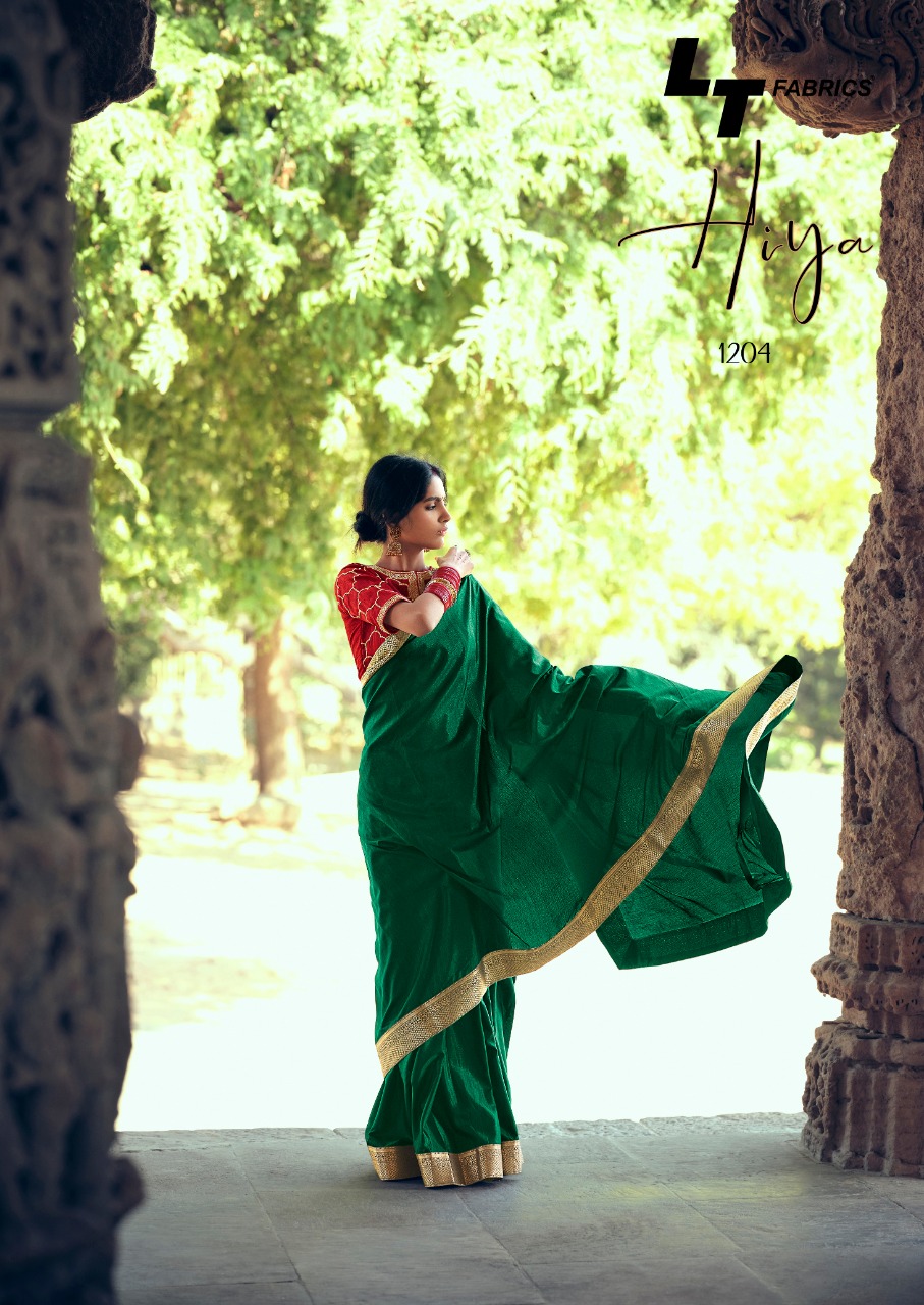 Lt Sarees Presents Hiya Beautiful Vichitra Silk Simple Elegant Looks Heavy Blouse Concept Sarees Catalogue Wholesaler