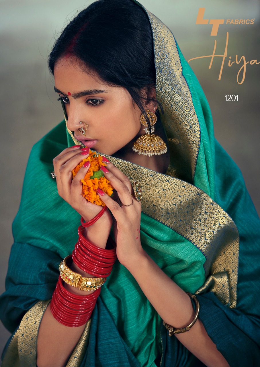 Lt Sarees Presents Hiya Beautiful Vichitra Silk Simple Elegant Looks Heavy Blouse Concept Sarees Catalogue Wholesaler