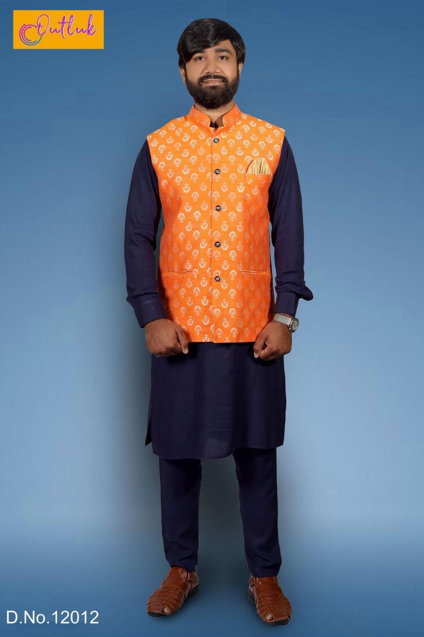 Outlook Vol-12 Exclusive Designer Party Wear Kurta Pajama With Fancy Modi Jacket Collection