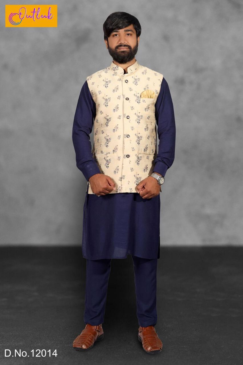 Outlook Vol-12 Exclusive Designer Party Wear Kurta Pajama With Fancy Modi Jacket Collection