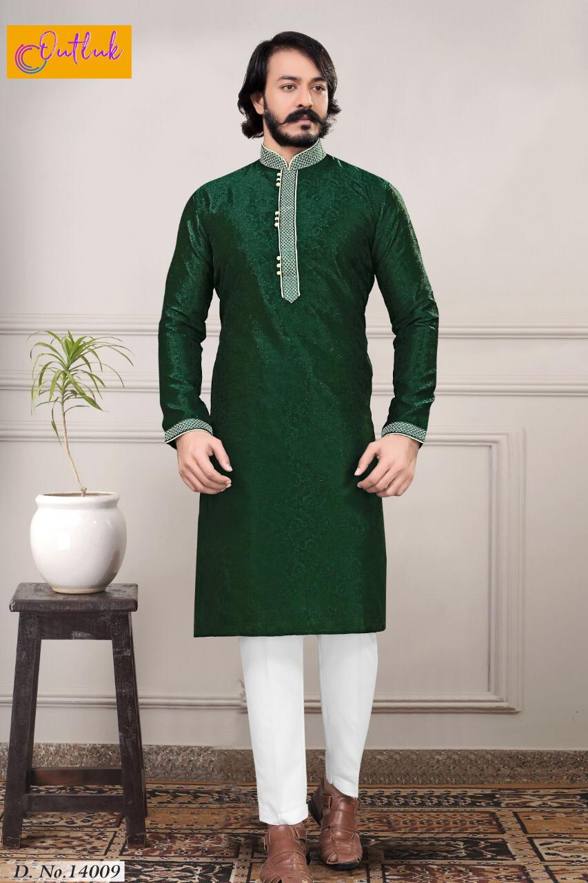 Outlook Vol-14 Traditional Wear Pure Jacquard Silk Kurta Pajama Collection