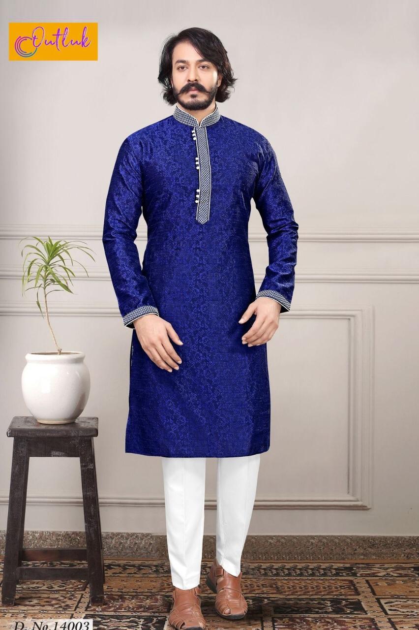 Outlook Vol-14 Traditional Wear Pure Jacquard Silk Kurta Pajama Collection