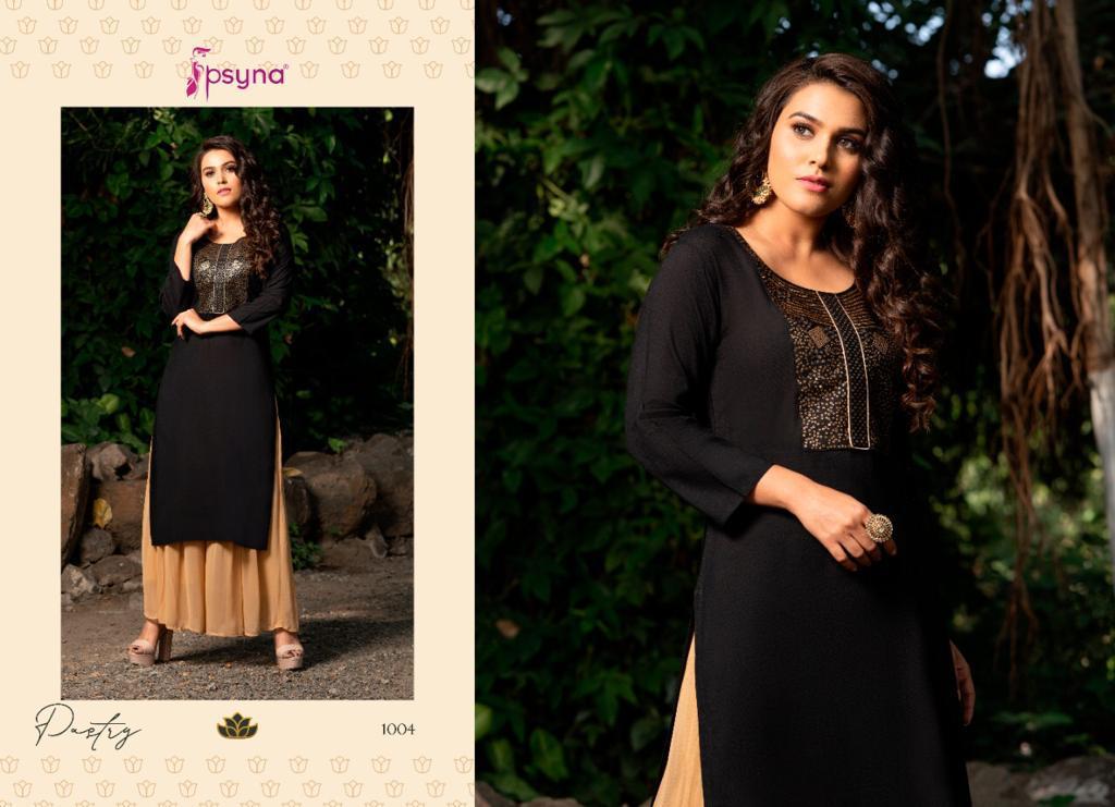 Psyna Presents Pastry Fancy Sequence Work Straight Rayon Kurtis Catalog Wholesaler And Exporters