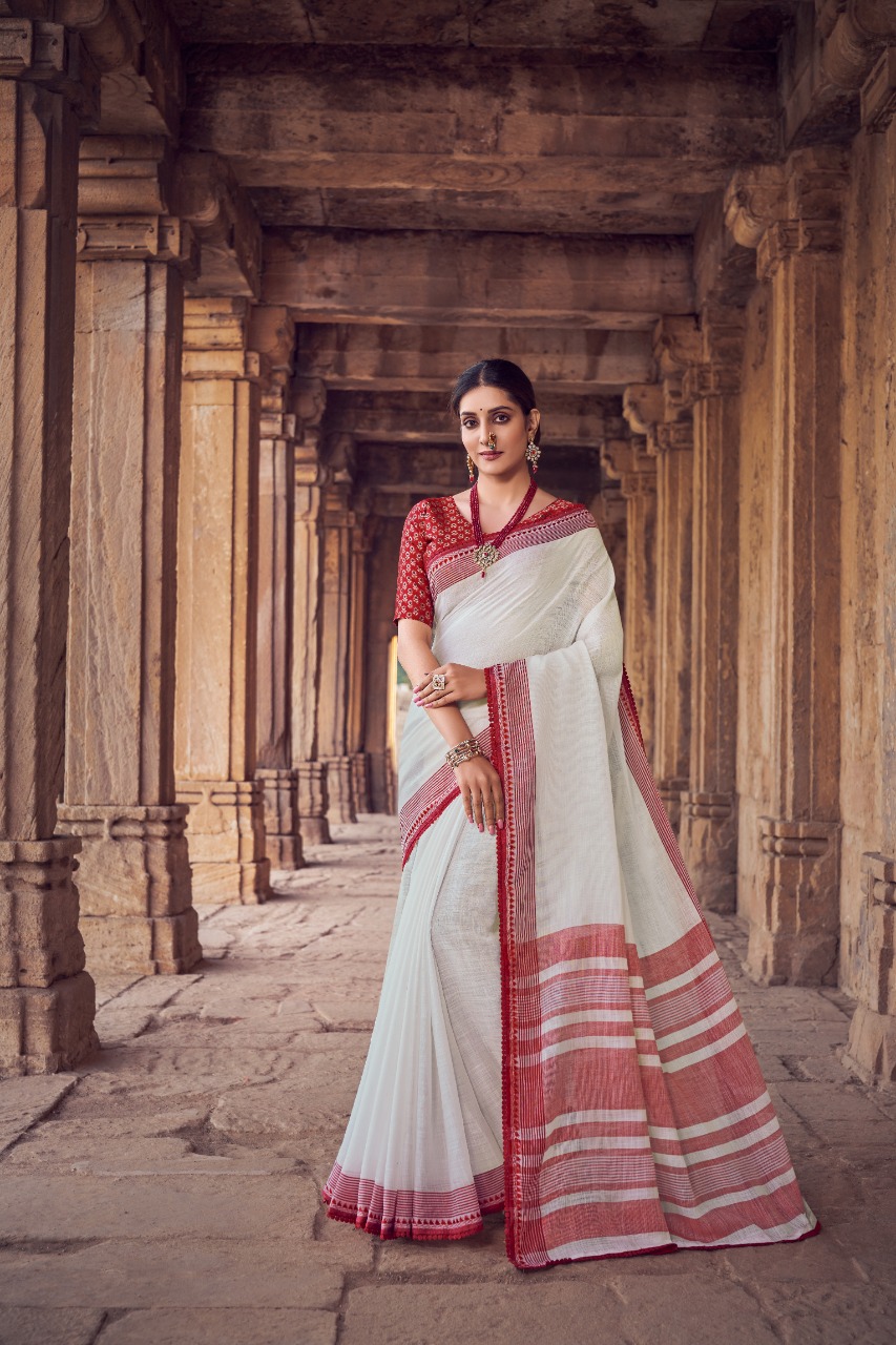 Rajyog Presents Leela Linen Special Summer Wear Sarees Collection At Wholesale Prices