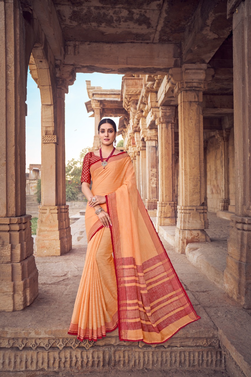 Rajyog Presents Leela Linen Special Summer Wear Sarees Collection At Wholesale Prices