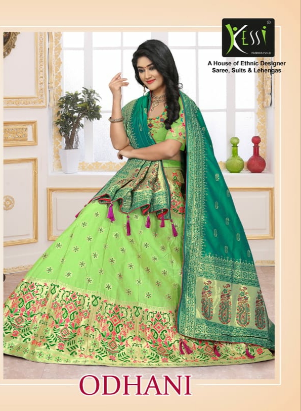 Kessi Presents Odhani Traditional Wear Silk Jacquard Kali Heavy Minakari Lehenga Choli Catalog Wholesaler