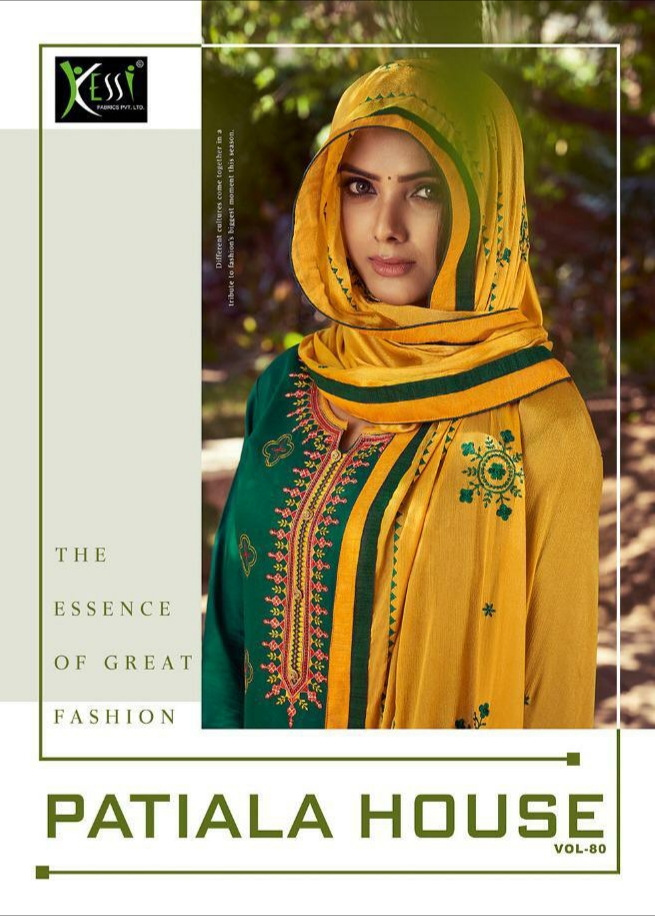 Kessi Presents Patiala House Vol-80 Cotton Satin With Embroidery Work Patiala Salwar Suit Catalogue Wholesaler