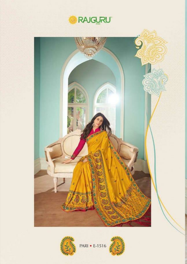 Rajguru Presents Pari Vol-15 Exclusive Designer Party Wear Embroidery Work Sarees Catalogue Wholesaler And Exporters