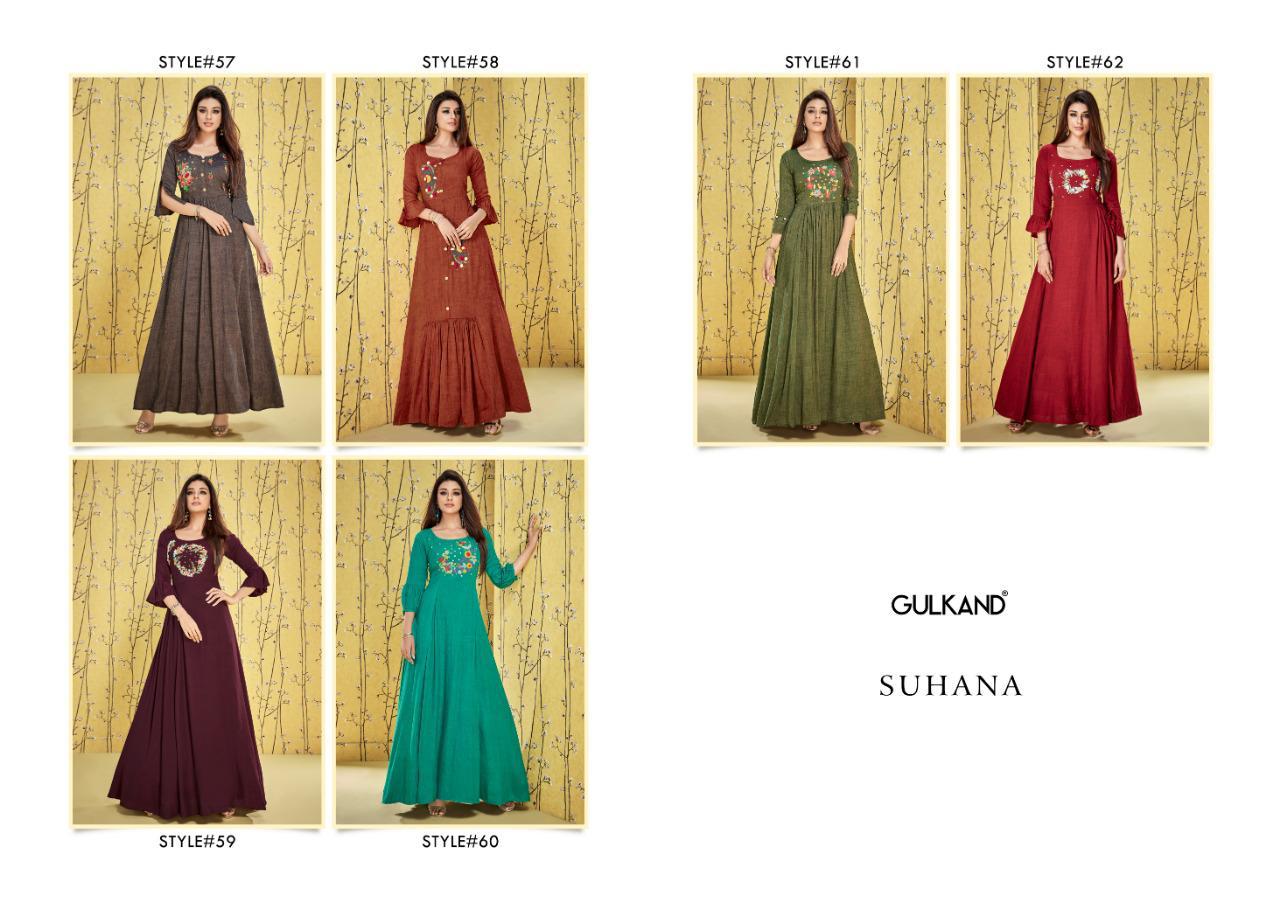 Gulkand Designer Presents Suhana Heavy Two Tone Rayon Kurtis Wholesaler