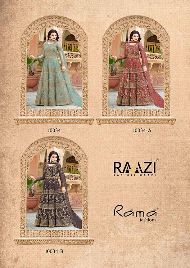 Rama Presents Raazi Aroos Colorplus 10034 Hit Heavy Designer Party Wear Gown Catalog Wholesaelr