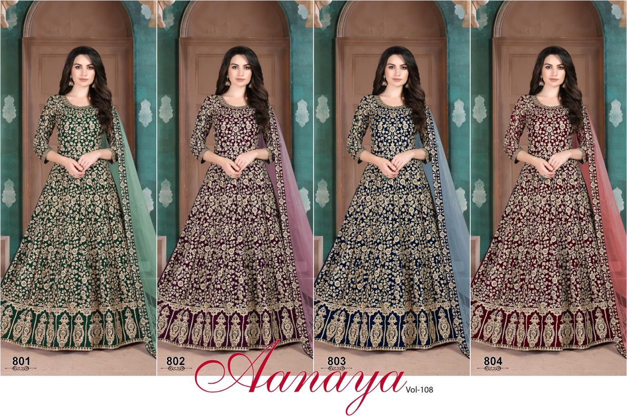 Twisha Presents Aanaya Vol-108 Fox Georgette Heavy Designer Gown Collection