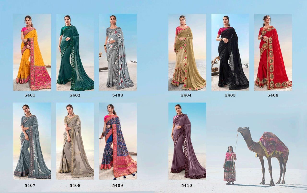 Mn Sarees Presents Swarovski Vol-2 5401 To 5410 Series Heavy Designer Bridal Wear Sarees Catalog Wholaler