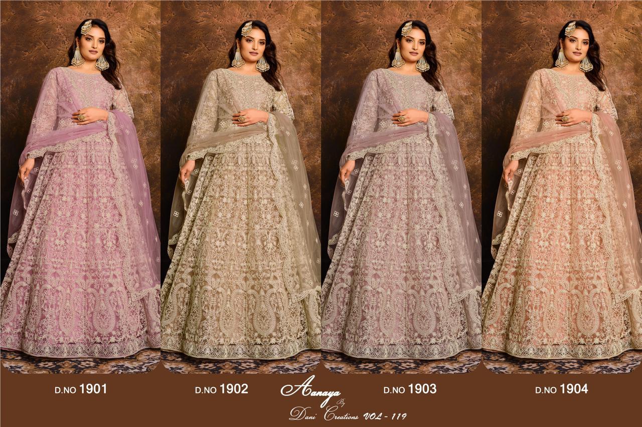 Twisha Presents Vanya Vol-19 Net With Heavy Embroider Work Gown Catalog Collection