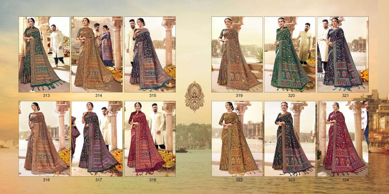 Shruti Banaras 301 To 330 Series Wedding Wear Pure Banarasi Silk Sarees Supplier In Surat