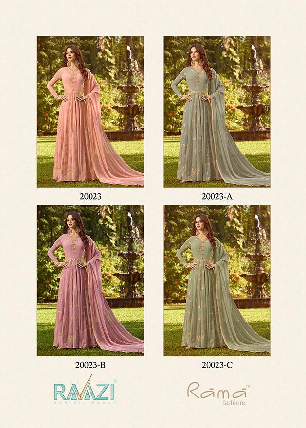 Rama Fashion Raazi 20021-23 Colorplus Designer Party Wear Gown Catalog Wholesaler