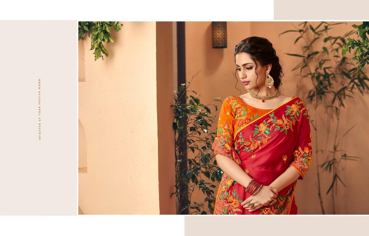 Kessi Presents Aabhushan Designer Party Wear Heavy Blouse Concept Sarees Catalog Wholesaler