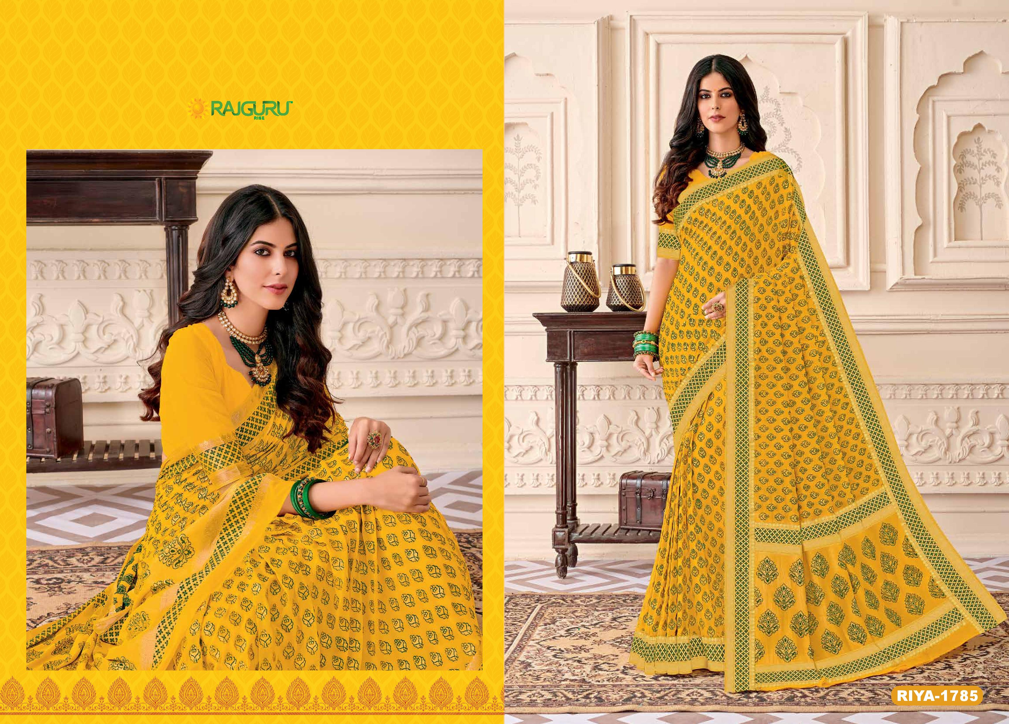 Rajguru Presents Jiya Beautiful Designer Partywear Chiffon And Maslin Silk Sarees Catalog Wholesaler And Exporters