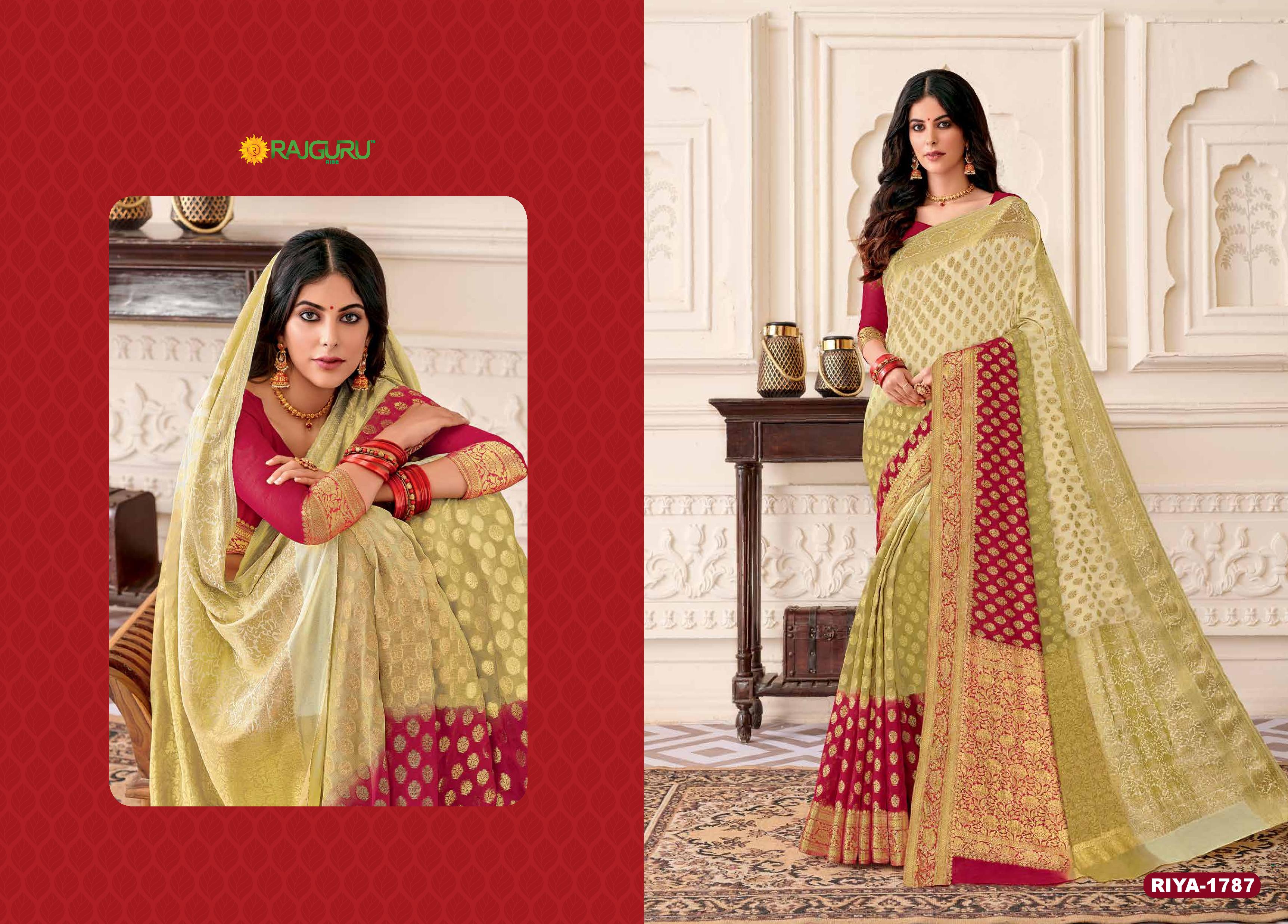 Rajguru Presents Jiya Beautiful Designer Partywear Chiffon And Maslin Silk Sarees Catalog Wholesaler And Exporters