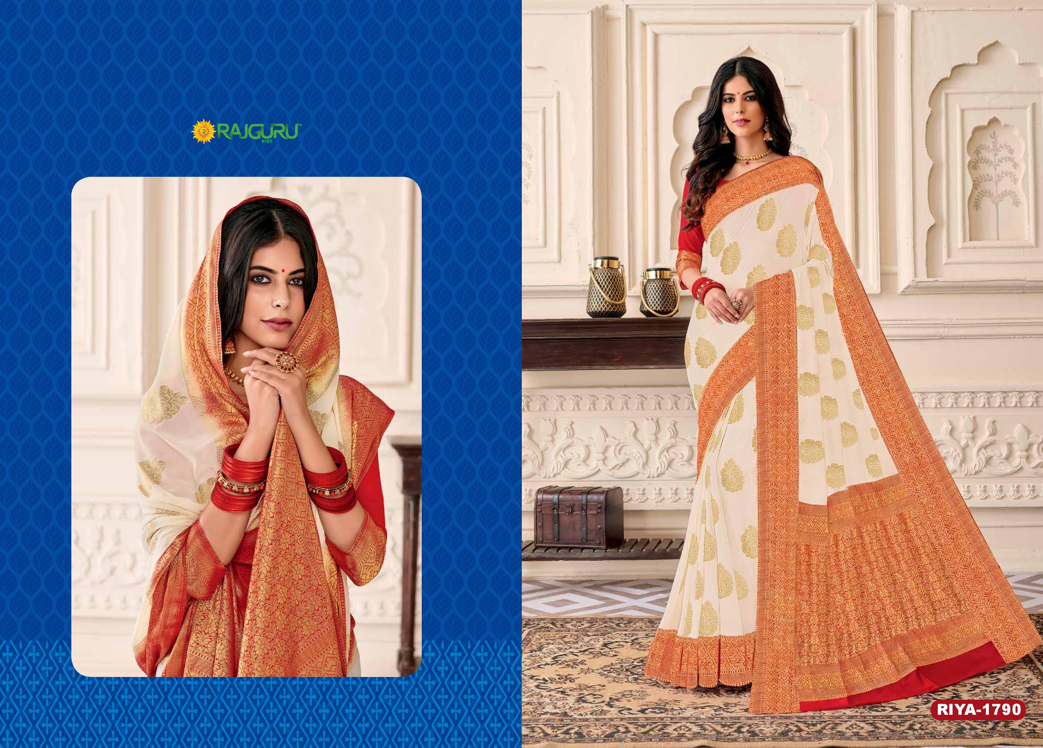 Rajguru Presents Jiya Beautiful Designer Partywear Chiffon And Maslin Silk Sarees Catalog Wholesaler And Exporters