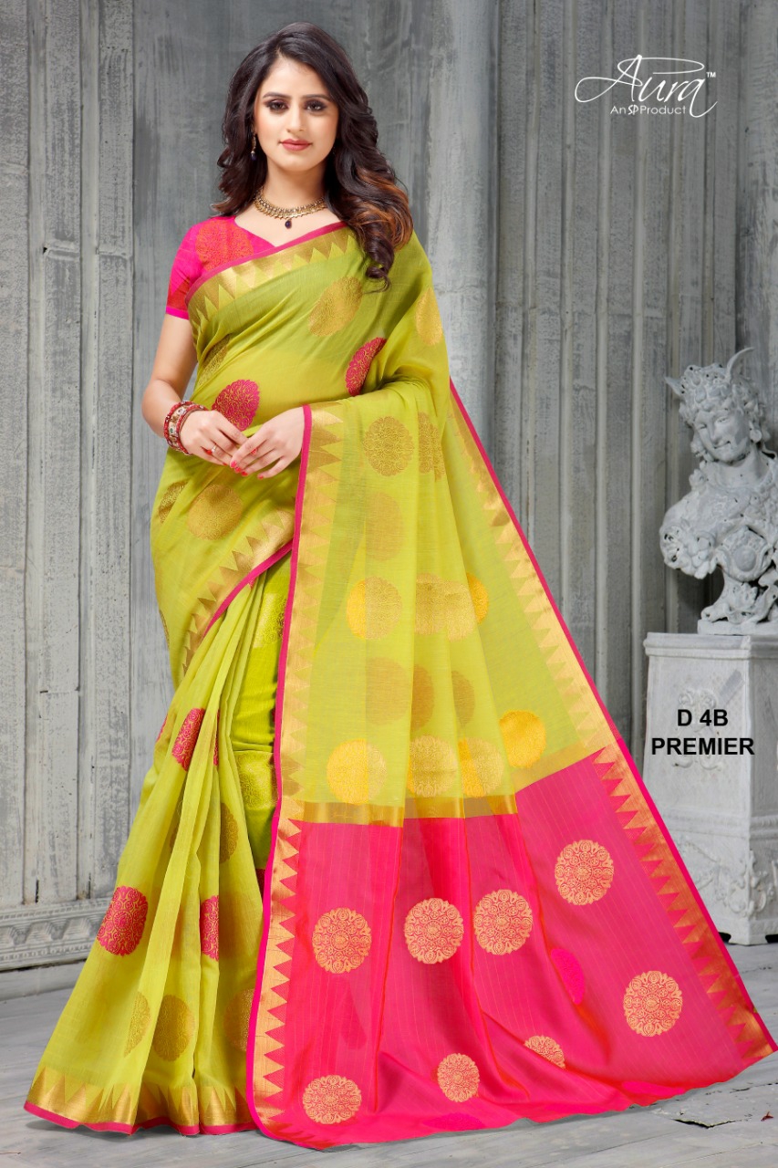 Aura Sarees Presents Premier Vol-5 Chanderi Silk Casual Wear Sarees Cataloge