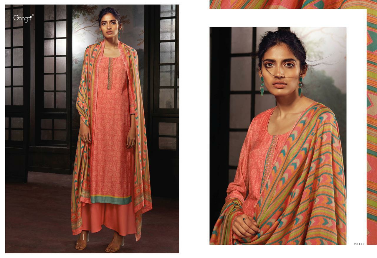 Ganga Suit Presents Soleia Bemberg Silk Plazzo Salwar Suite Cataloge