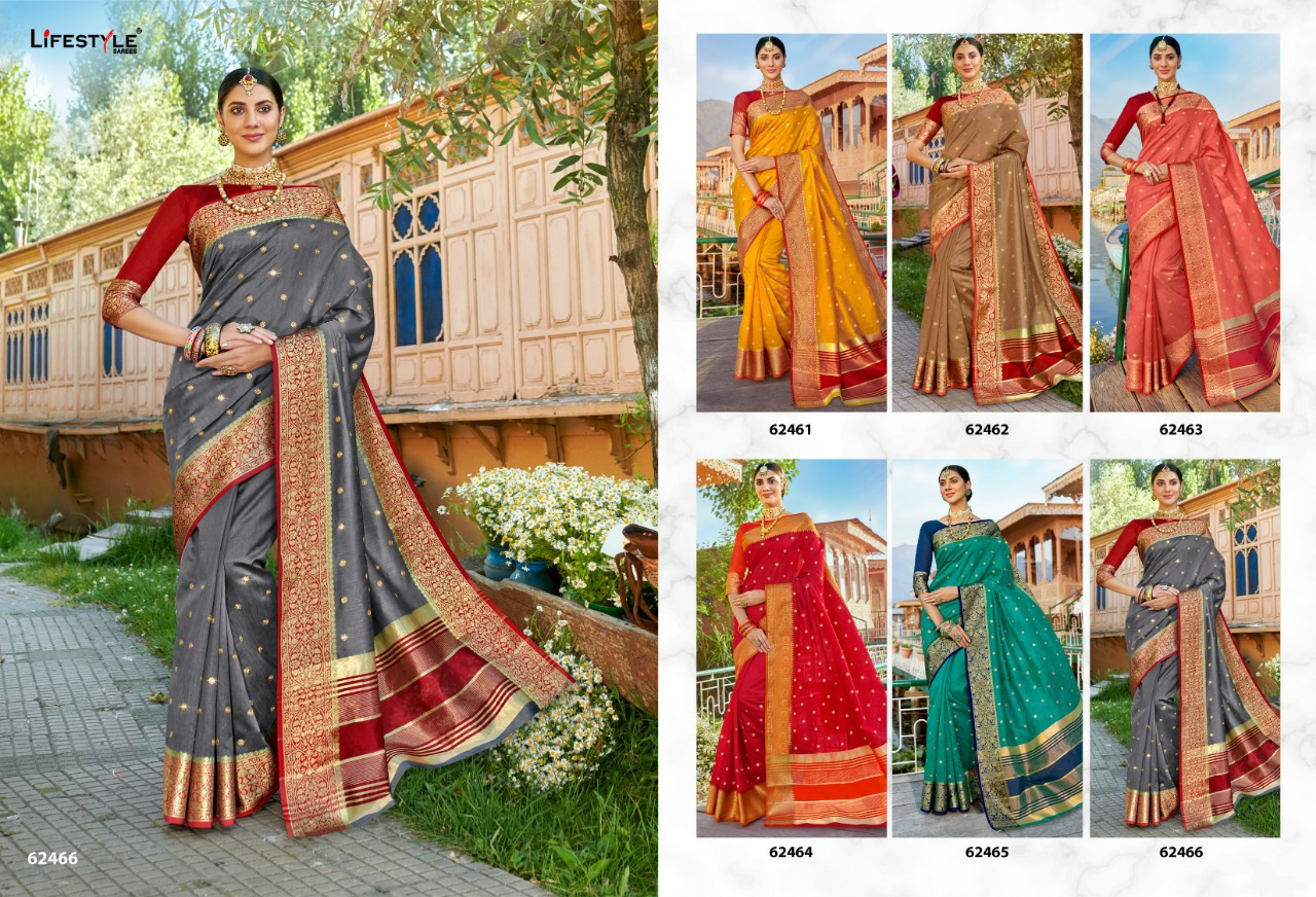 Life Style Presents Subh Muharatam Jacquard Silk Traditional Wear Sarees Collection At Wholesale