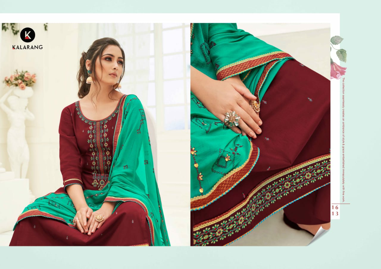 Kalarang Presents Karva Jam Silk Cotton Salwar Suit Wholesaler