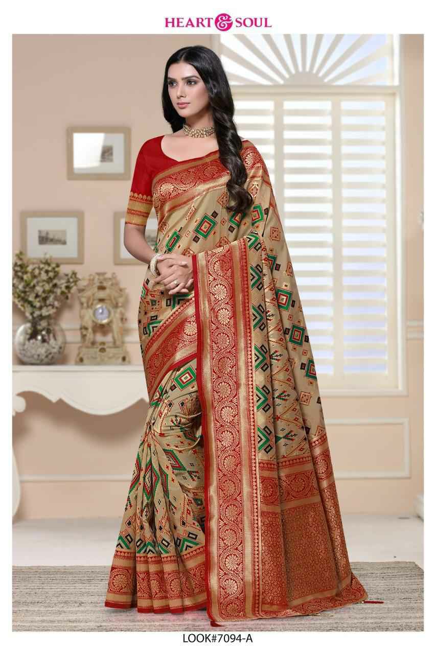 Heart And Soul Presents Patoda Silk Indian Traditional Wear Sarees Catalogue Wholesaler