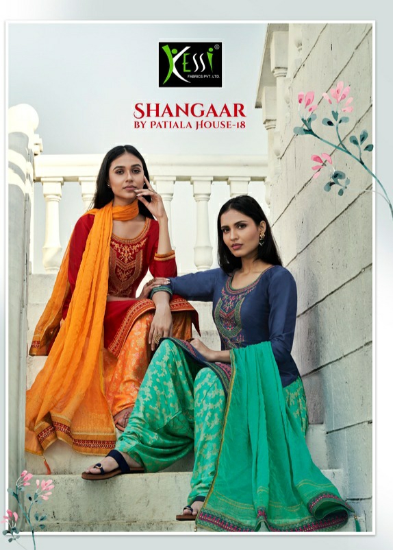 Kessi Presents Shangar By Patiala House Vol-18 Jam Silk With Embroidery Work Punjabi Style Patiala Salwar Suit Catalogue Wholesaler