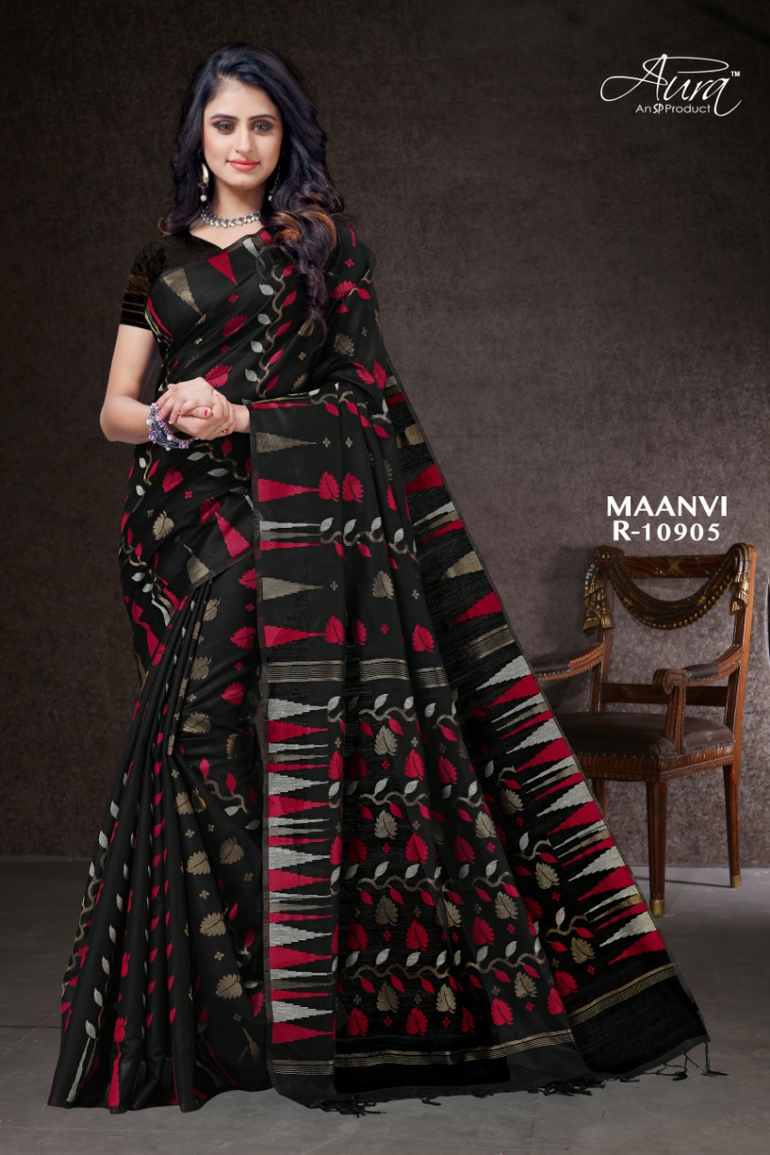 Aura Sarees Presents Maanvi Chanderi Silk Traditional Wear Sarees Collection At Wholesale
