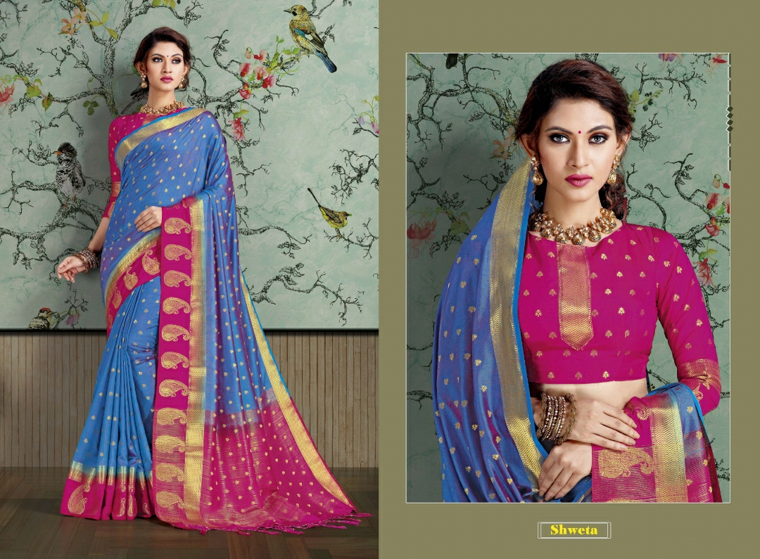 Reynolds Presents Silkina Beautiful Designer Traditional Wear Silk Sarees Catalog Wholesaler