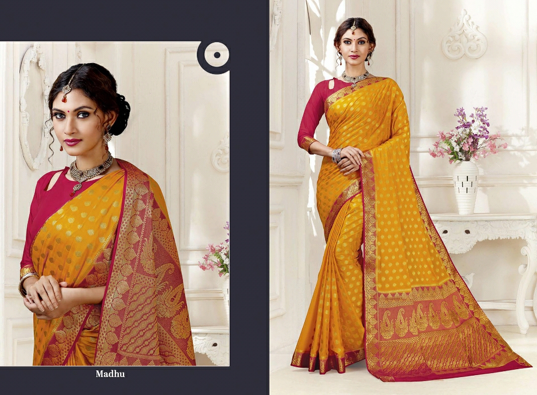 Reynolds Presents Mysore Silk Traditional Wear Pretty Silk Sarees Catalog Wholesaler And Exporters