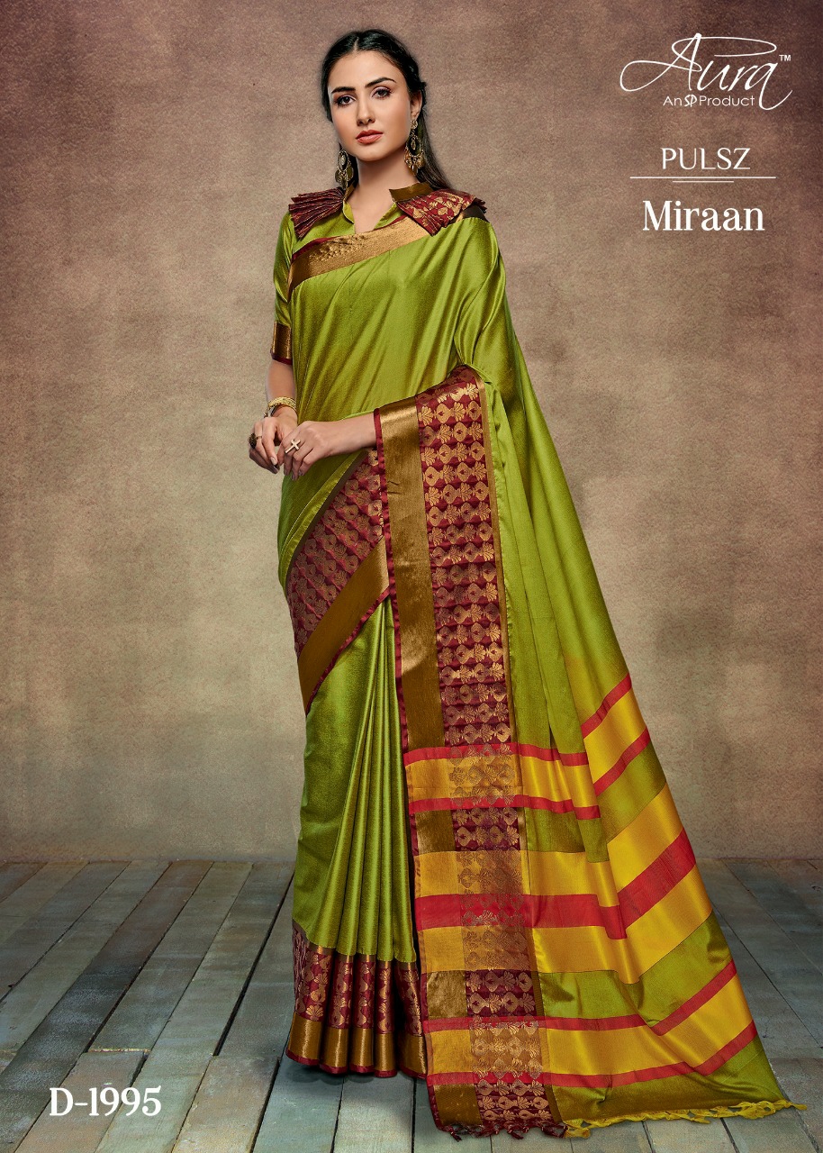 Aura Sarees Presents Miraan South Indian Daily Wear Cotton Silk Sarees Catalogue Wholesaler