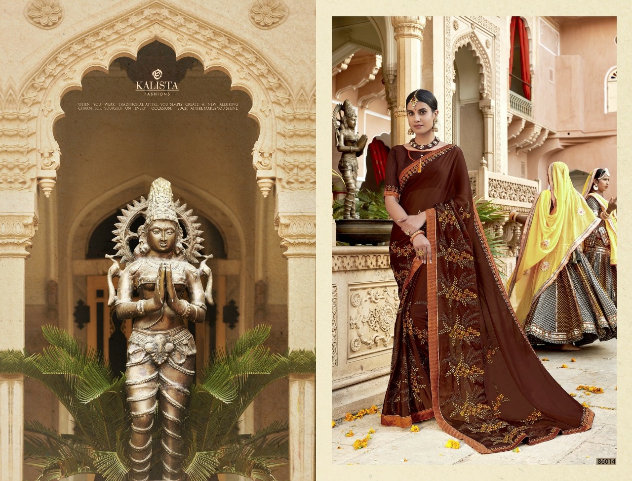 Kalista Presents Miss India Vol-2 Beautiful Designer Embroidery Work Sarees Catalogue Wholesaler