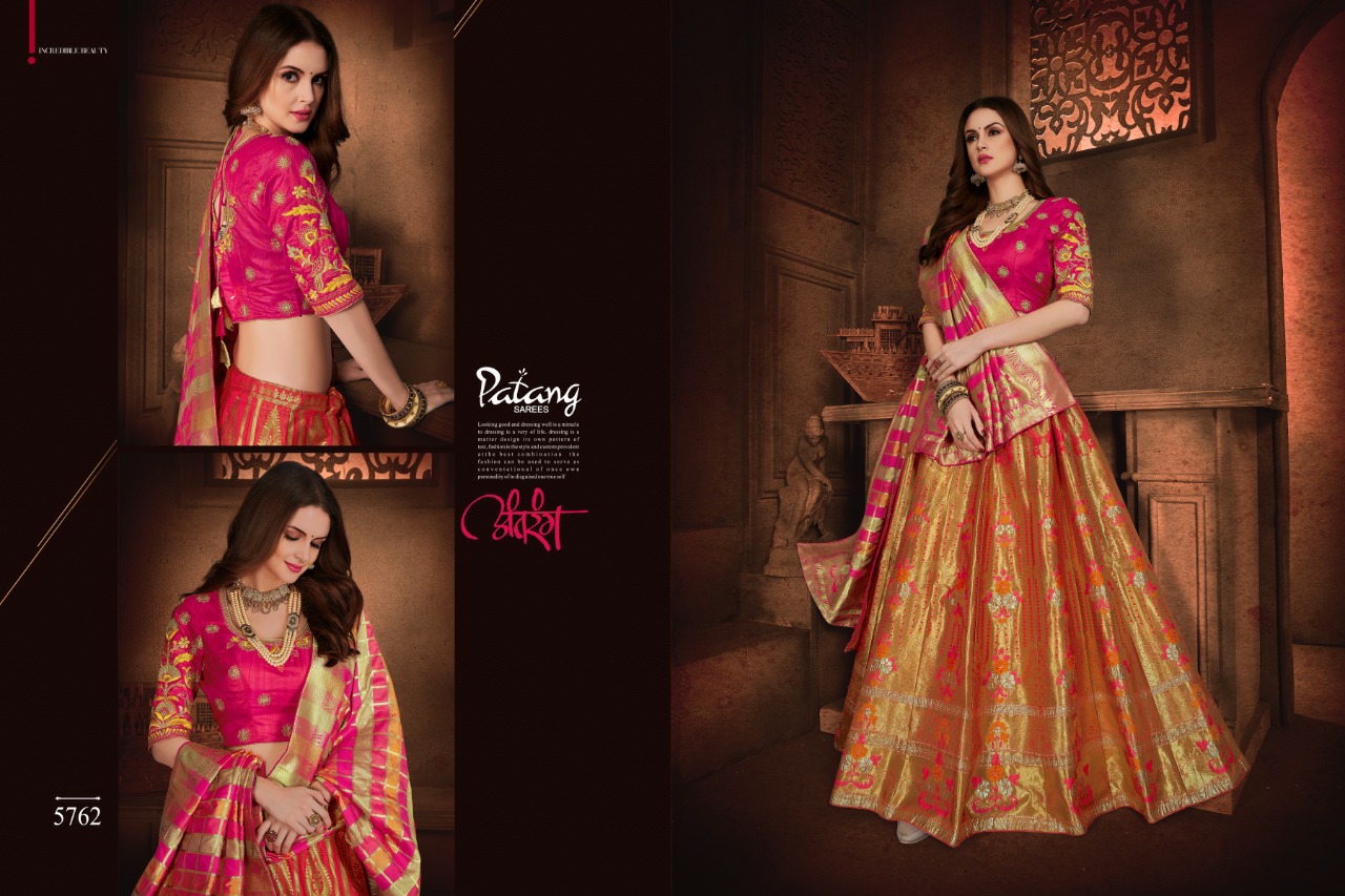 Patang Sarees Presents Zardosi Heavy Designer Silk Lehenga Choli Collection