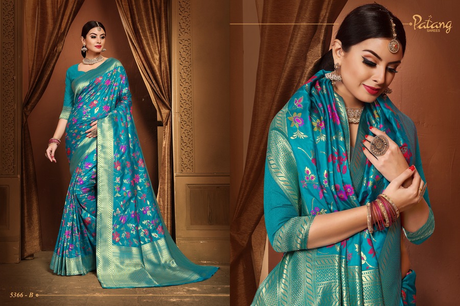 Patang Presents Florinza Jari Silk Meenakari Rich Pallu Sarees Cataloge Wholesaler