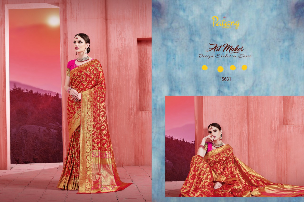 Patang Sarees Presents Kangana Silk Designer Treaditional Wear Sarees Cataloge Wholesaler