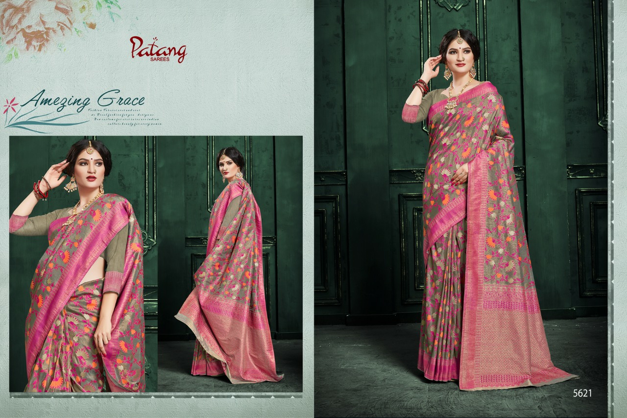 Patang Sarees Presents Lakshmi 5621 To 5628 Silk Partywear Sarees Cataloge Wholesaler