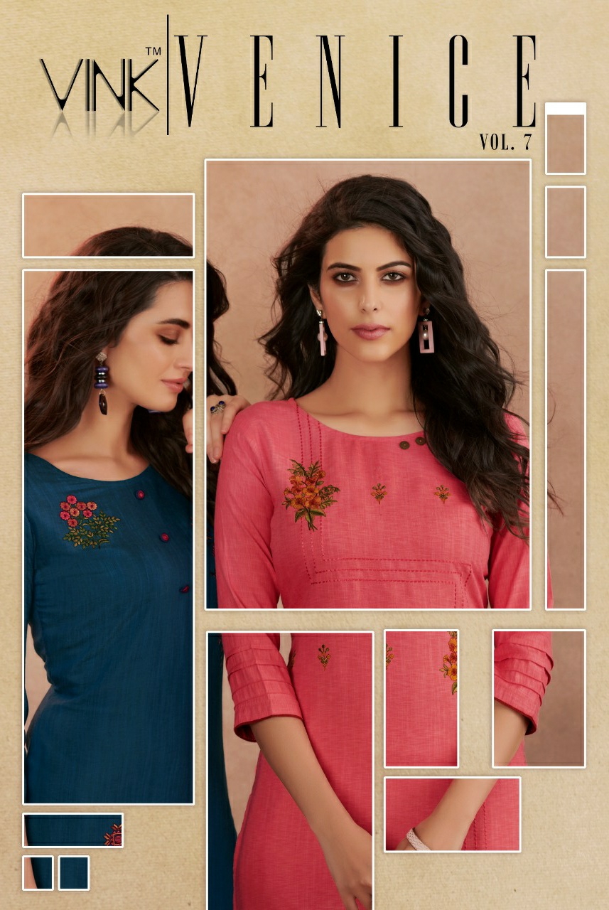 Vink Presents Venice Vol-7 Beautiful Designer Viscous Kurtis With Plazzo Collection At Wholesale