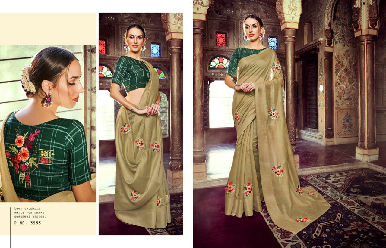 Kessi Presents Anokhi 3931 To 3940 Linen Beautiful Designer Blouse Sarees Wholesaler